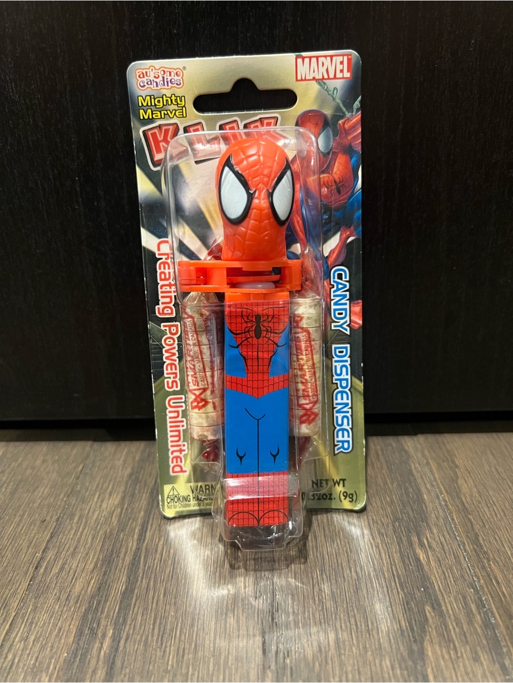 Spiderman Mighty Marvel Klik Candy Dispenser Spider Man Superhero 2002 Unopened